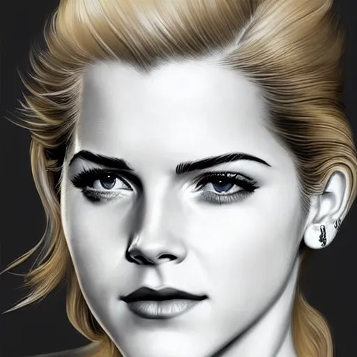 Image similar to A combination of Katheryn Winnick's and Grace Kelly's and Emma Watson's faces with blonde hair as Solid Snake from Metal Gear Solid, western, D&D, fantasy, intricate, elegant, highly detailed, digital painting, artstation, concept art, matte, sharp focus, illustration, art by Artgerm and Greg Rutkowski and Alphonse Mucha