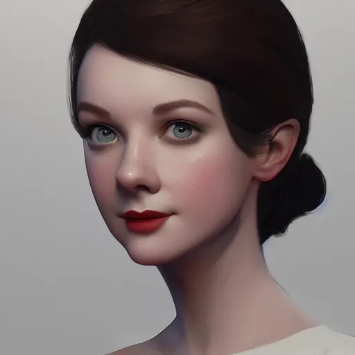 Image similar to portrait of young hepburn, 8 k uhd, unreal engine, octane render in the artstyle of finnian macmanus, john park and greg rutkowski