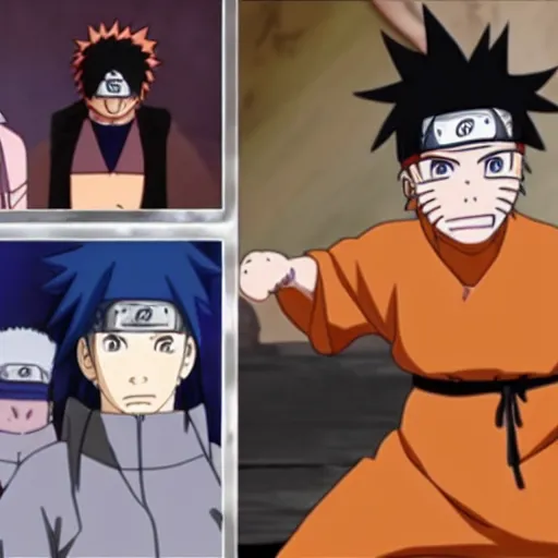 Prompt: still frames from the Naruto The Final Battle episode,