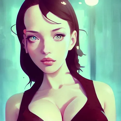 Image similar to a beautiful christina hendricks lolo ferrari kat dennings alluring instagram model in elaborate latex tank top, by guweiz and wlop and ilya kuvshinov and artgerm and makoto shinkai and studio ghibli, symmetrical eyes, aesthetic, gorgeous, stunning, alluring, attractive, artstation, deviantart, pinterest, digital art