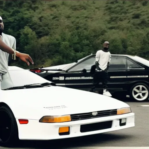 Prompt: kanye west in initial d