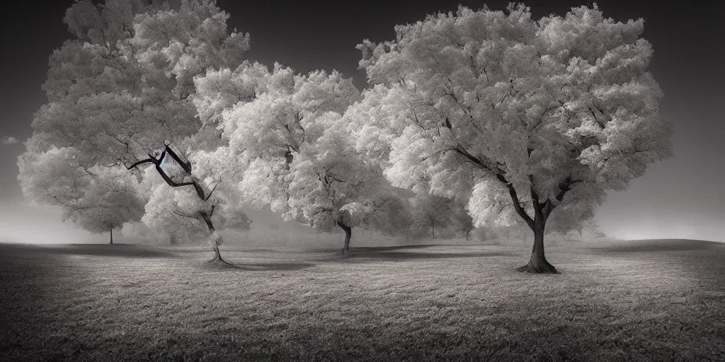 Image similar to beautiful infrared landscape photography by david keochkerian and mike irwin, ir filter