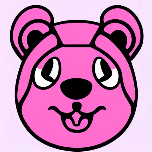 Image similar to a cute pink cuddly bear wearing headphones vector logo