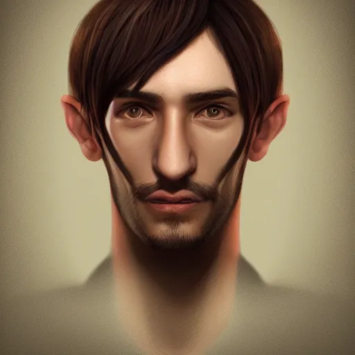 Image similar to a realistic portrait of a man with catlike nose, artstation artist