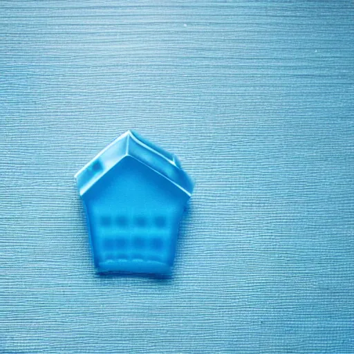 Prompt: a house made out of blue jello