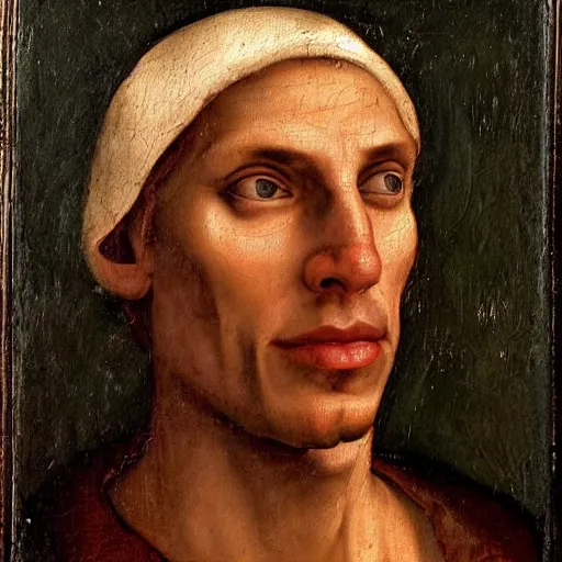Image similar to A 14th century italian renaissance oil painting of Jerma985, portrait of Jerma985, grainy, realistic, very realistic, hyperrealistic, highly detailed, very detailed, extremely detailed, very neat, very epic, very cool, detailed, trending on artstation