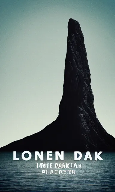 Prompt: lone dark tower in the center of a serene vast ocean, album artwork, album cover,