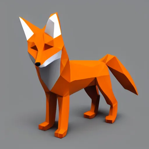 Image similar to low polygon fox 3d