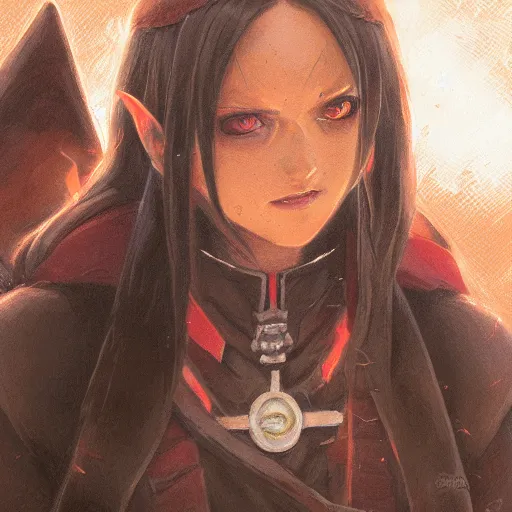 Image similar to megumin from konosuba as a realistic fantasy d & d fire mage, close - up portrait art by donato giancola and greg rutkowski, realistic face, digital art, trending on artstation, 4 k