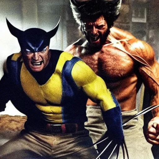 Image similar to wolverine fighting bruce willis