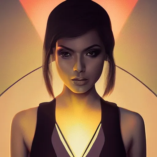 Image similar to symmetry!! solid cube of light, hard edges, product render retro - futuristic poster scifi, beautiful gorgeous india woman, intricate, elegant, highly detailed, digital painting, artstation, concept art, smooth, sharp focus, illustration, dreamlike, art by artgerm