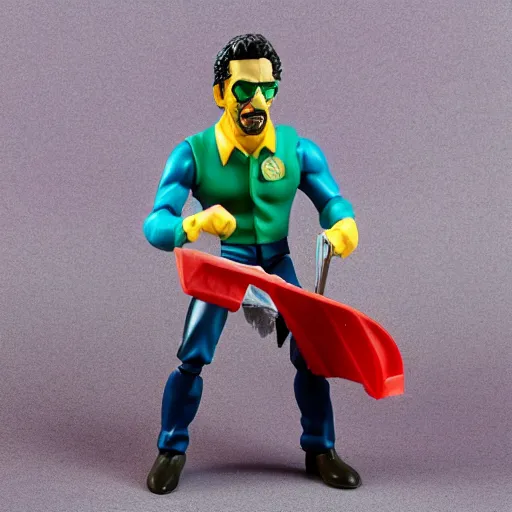 Image similar to cooking crystal meth, stop motion vinyl action figure, plastic, toy, butcher billy style