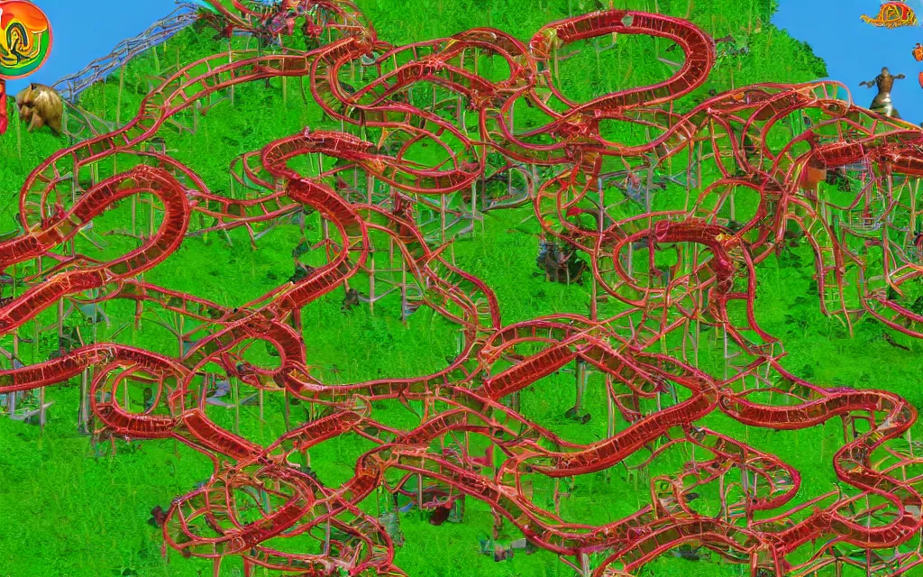 Image similar to rollercoaster tycoon 2 millipede infestation edition