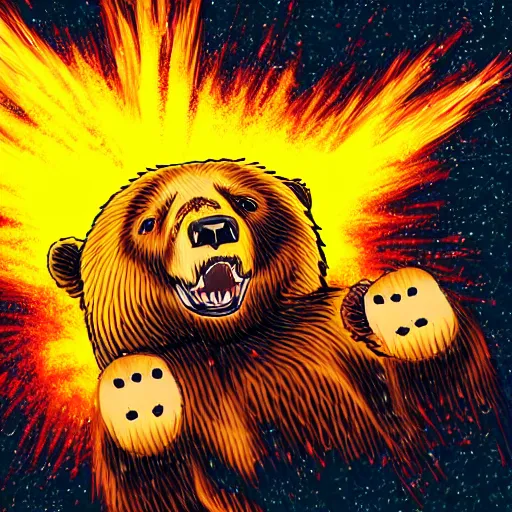 Image similar to a bear exploding