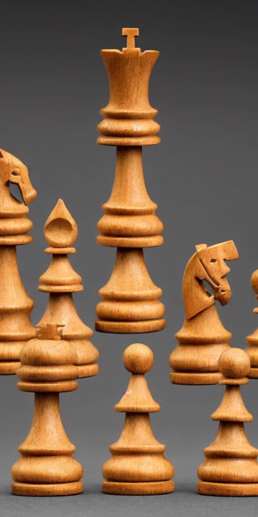 Image similar to a set of chess pieces carved to look like anthropomorphic animals