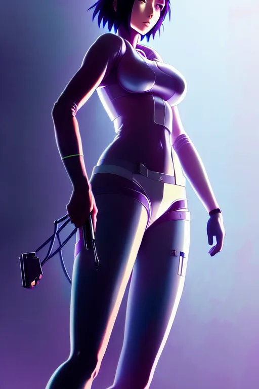 Prompt: a fullbody portrait of motoko kusanagi the major ghost in the shell connected to a supercomputer, stand alone complex, under repairs, maintenance by ilya kuvshinov, rossdraws, artgerm, sola digital arts, anti aliasing, raytracing