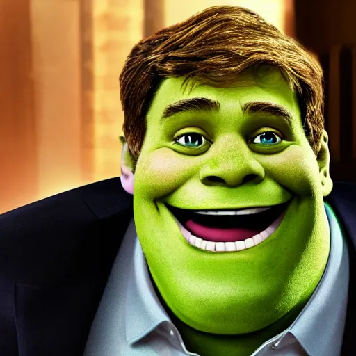 Prompt: Elon musk as Shrek character