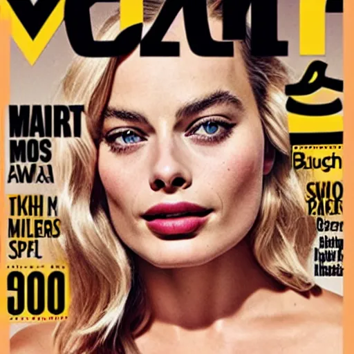 Image similar to margot robbie on the cover of maxim magazine.