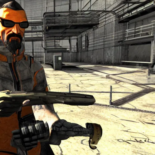 Image similar to gordon freeman plays csgo and kill gman from half life from vintovka