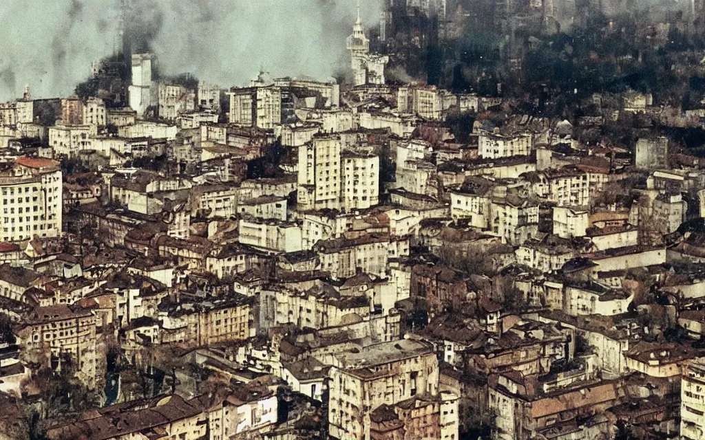 Prompt: Pruszków by Andrei Tarkovsky, high quality vhs