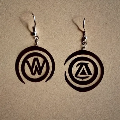 Image similar to 2 d wood lasercut earrings, mystical symbols, 8 k, hd, trending on amazon on artstation, trending on deviantart, trending on etsy, epic digital art