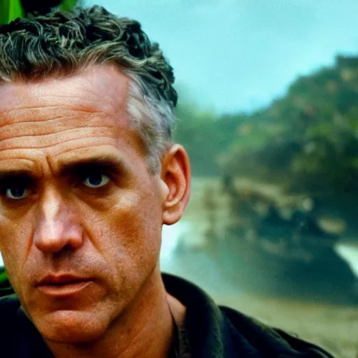 Image similar to jordan peterson as captain benjamin in apocalypse now, 8k resolution, full HD, cinematic lighting, award winning, anatomically correct