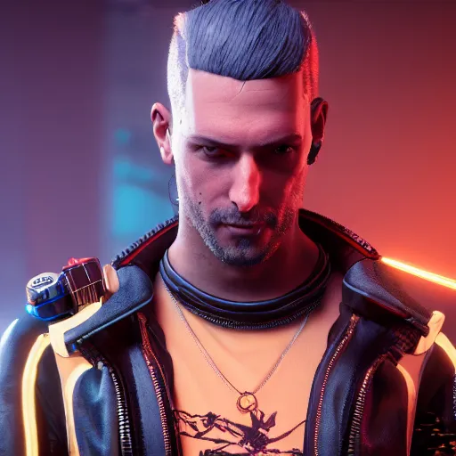 Image similar to johnny silverhand | cyberpunk 2 0 7 7 | portrait | hyperrealistic | dslr | 8 k