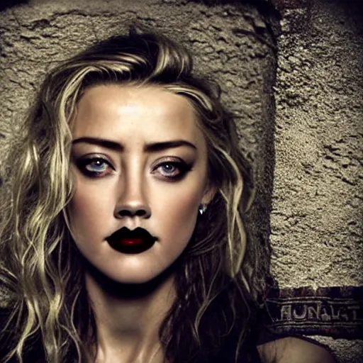 Image similar to A hag in a dungeon that looks like Amber Heard.