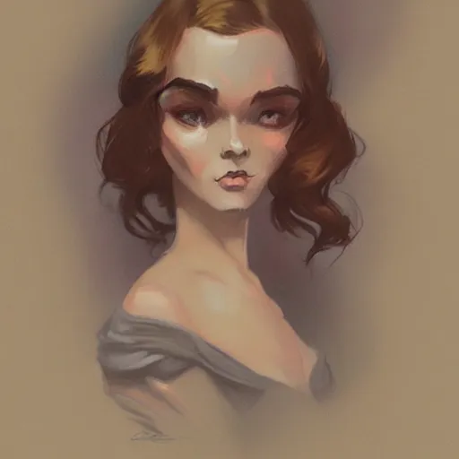 Image similar to a portrait in the style of charles dana gibson and in the style of peter mohrbacher.