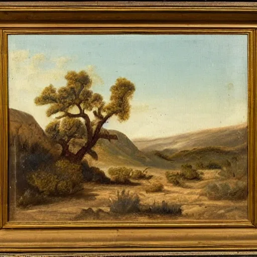 Prompt: rocky desert landscape, 1 9 th century painting