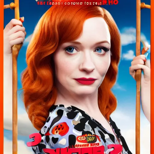 Prompt: 3 d render of christina hendricks as a pixar 2 0 2 2 movie poster, smooth, intricate, octane, reflects, ultra detailed, sharp focus, symmetry