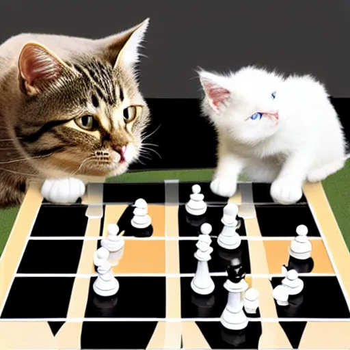 Prompt: cats playing chess