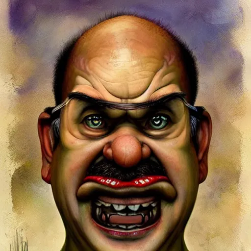 Image similar to Wario, artwork by Esao Andrews,