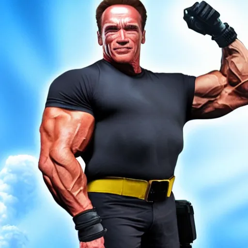 Image similar to a screenshot of arnold schwarzenegger in overwatch