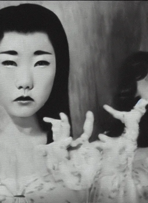 Image similar to Still frame from scene from the retro Twin Peaks Japanese horror soap opera, retro haze, a feaver dream by Nobuhiko Obayashi & David Lynch