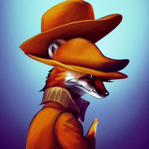 Image similar to a fox animal, wearing cowboy hat, wearing plaid shirt, playing guitar, in barn, album cover style, artstation