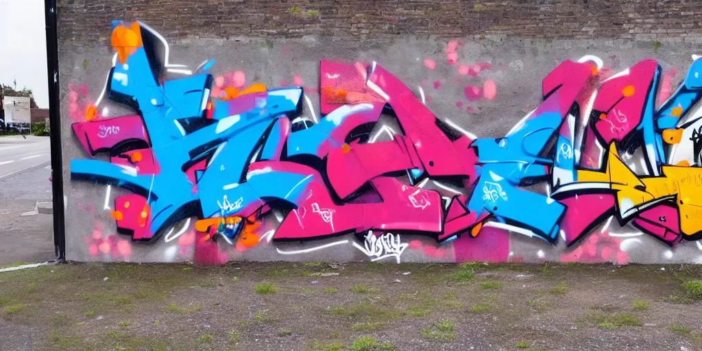 Prompt: 3 d! graffiti, gradients! extreme wide angle, arrows, drips, in the style of daim!, totem, fleks, odeith