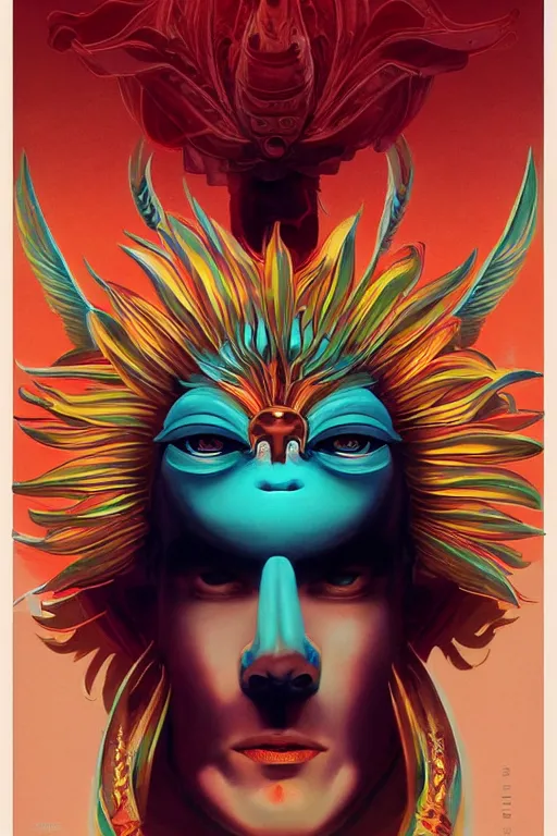 Prompt: anthropomorphic Sun-God, movie poster, dramatic, by Sachin Teng + Karol Bak + Rolf Armstrong