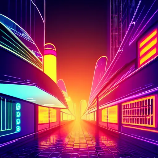 Image similar to a city at night. neon lights, futuristic, hyperrealistic, highly detailed, variable lighting, dramatic, cyperpunk