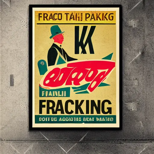 Prompt: fracking poster, 5 0 s style, vintage, ultra high detail, 8 k