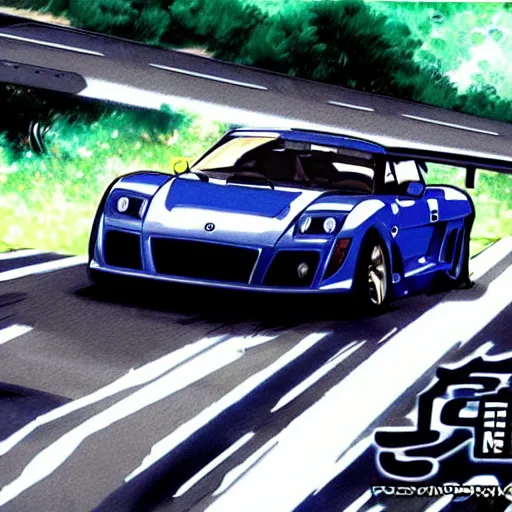 Image similar to Noble M600 in Initial D, anime art