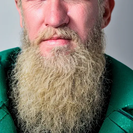 Image similar to close up of face of average looking 5 0 year old blond man with a blond beard and blond mutton chops, short wavy blond hair, green eyes, 1 8 0 0 s soldier, portrait, 4 k