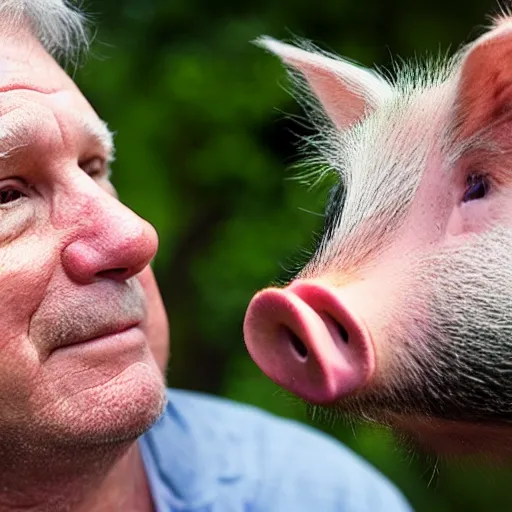 Prompt: NYTimes - interview with Paul Grauf the first person to have a Pig's snout transplanted on his face