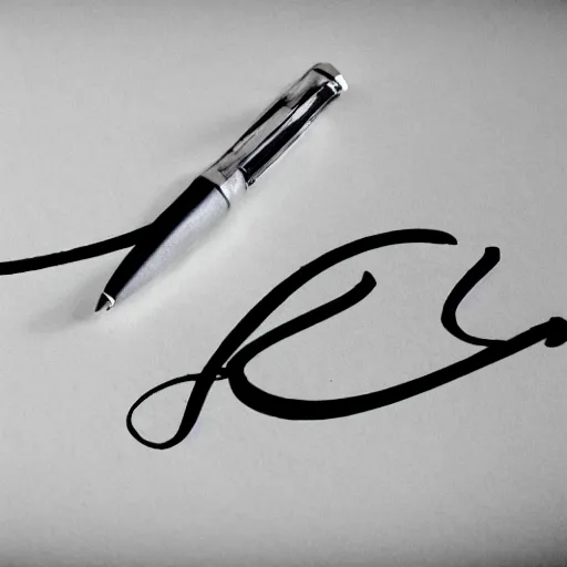 Prompt: signature drawn with calligraphic pen