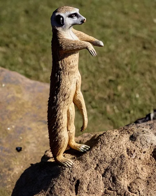 Prompt: a statue of a meerkat