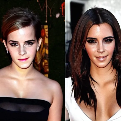 Image similar to Emma Watson and Kim Kardashian combined into a single person