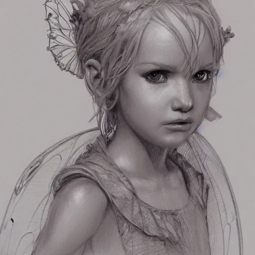 Image similar to pencil character study of a fairy by Even Amundsen