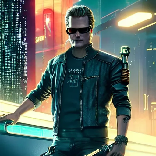 Image similar to cary elwes in cyberpunk 2 0 7 7, unreal engine 5 4 k, hyperdetailed photorealism