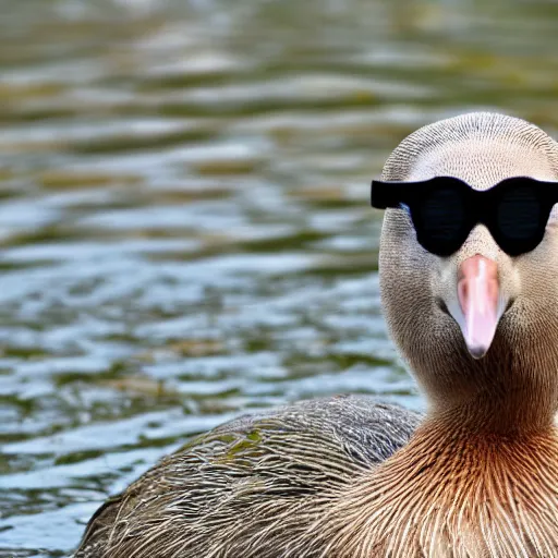 Image similar to eine ente mit einem hut und einer brille