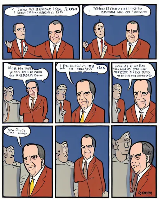 Prompt: gross cartoon nixon